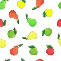 pattern colorful pears and aples vector