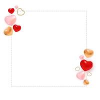 Valentines Day Frame with Hearts vector