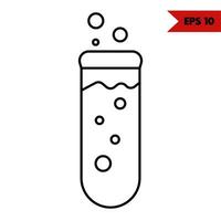 Illustration of test tube line icon vector