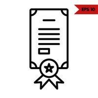 Illustration of certificate line icon vector