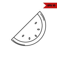 Illustration of watermelon line icon vector