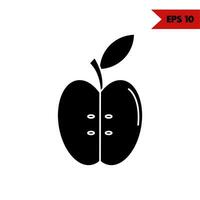 Illustration of apple glyph icon vector