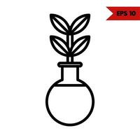 Illustration of flower vase line icon vector