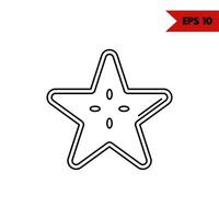 Illustration of star fruit line icon vector