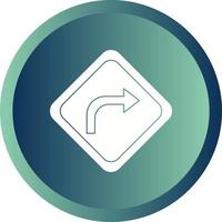 Beautiful Right turn ahead Vector Glyph icon