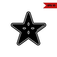 Illustration of star fruit glyph icon vector