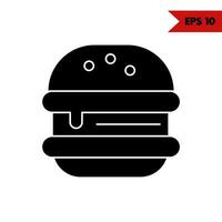 Illustration of burger glyph icon vector