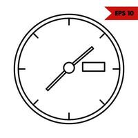 Illustration of clock line icon vector