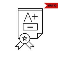 Illustration of certificate line icon vector