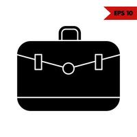 Illustration of briefcase glyph icon vector