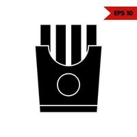 Illustration of french fries glyph icon vector