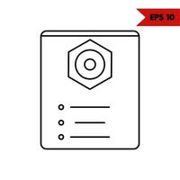 Illustration of note line icon vector