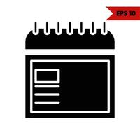 Illustration of note glyph icon vector