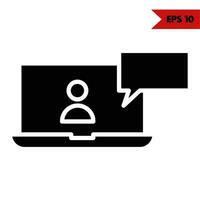 Illustration of computer glyph icon vector