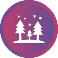 Beautiful Snow In Trees Glyph Vector Icon