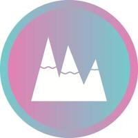 Beautiful Snow on Mountains Glyph Vector Icon