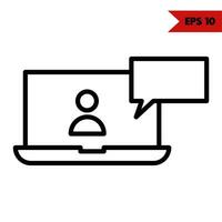 Illustration of computer line icon vector