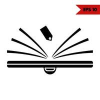 Illustration of book glyph icon vector