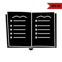 Illustration of book glyph icon vector