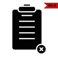 Illustration of exam paper glyph icon vector