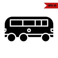 ilustración del icono de glifo de autobús vector