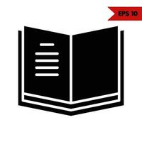 Illustration of book glyph icon vector