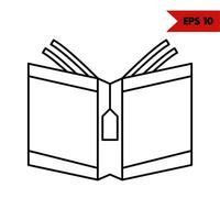 Illustration of book line icon vector