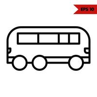 Illustration of bus glyph icon vector