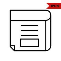 Illustration of bookline icon vector