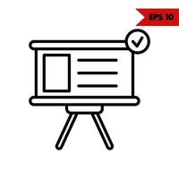 Illustration of projector screen line icon vector