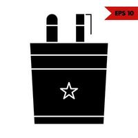 Illustration of pencil case glyph icon vector