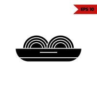 Illustration of noodles glyph icon vector