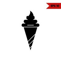 Illustration of ice cream glyph icon vector