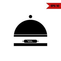 Illustration of food cloche glyph icon vector