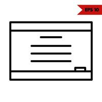 Illustration of whiteboard line icon vector