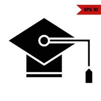 Illustration of graduation glyph icon vector