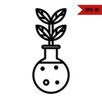 Illustration of flower vase line icon vector