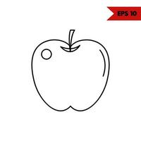 Illustration of apple line icon vector