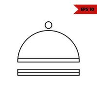 ilustración del icono de la línea cloche vector