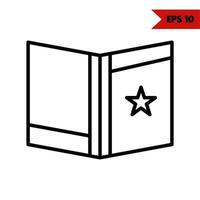Illustration of book line icon vector