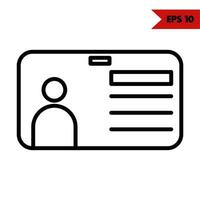 Illustration of id card line icon vector