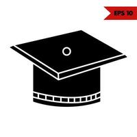 Illustration of graduation glyph icon vector