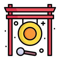 Chinese gong vector icon in modern and trendy style