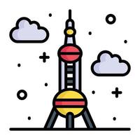 China famous landmark vector design, oriental pearl tower of china