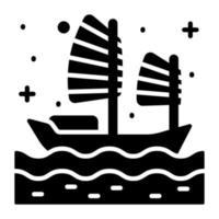 Sailboat vector design icon in modern style