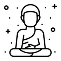 Buddha sculpture vector design, trendy style icon