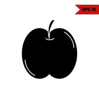 Illustration of apple glyph icon vector