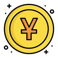 Chinese yen coin vector design in modern style