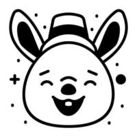 Beautifully vector design of smiling rabbit in modern style