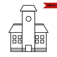 Illustration of school line icon vector